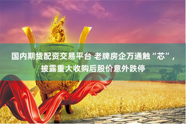 国内期货配资交易平台 老牌房企万通触“芯”，披露重大收购后股价意外跌停